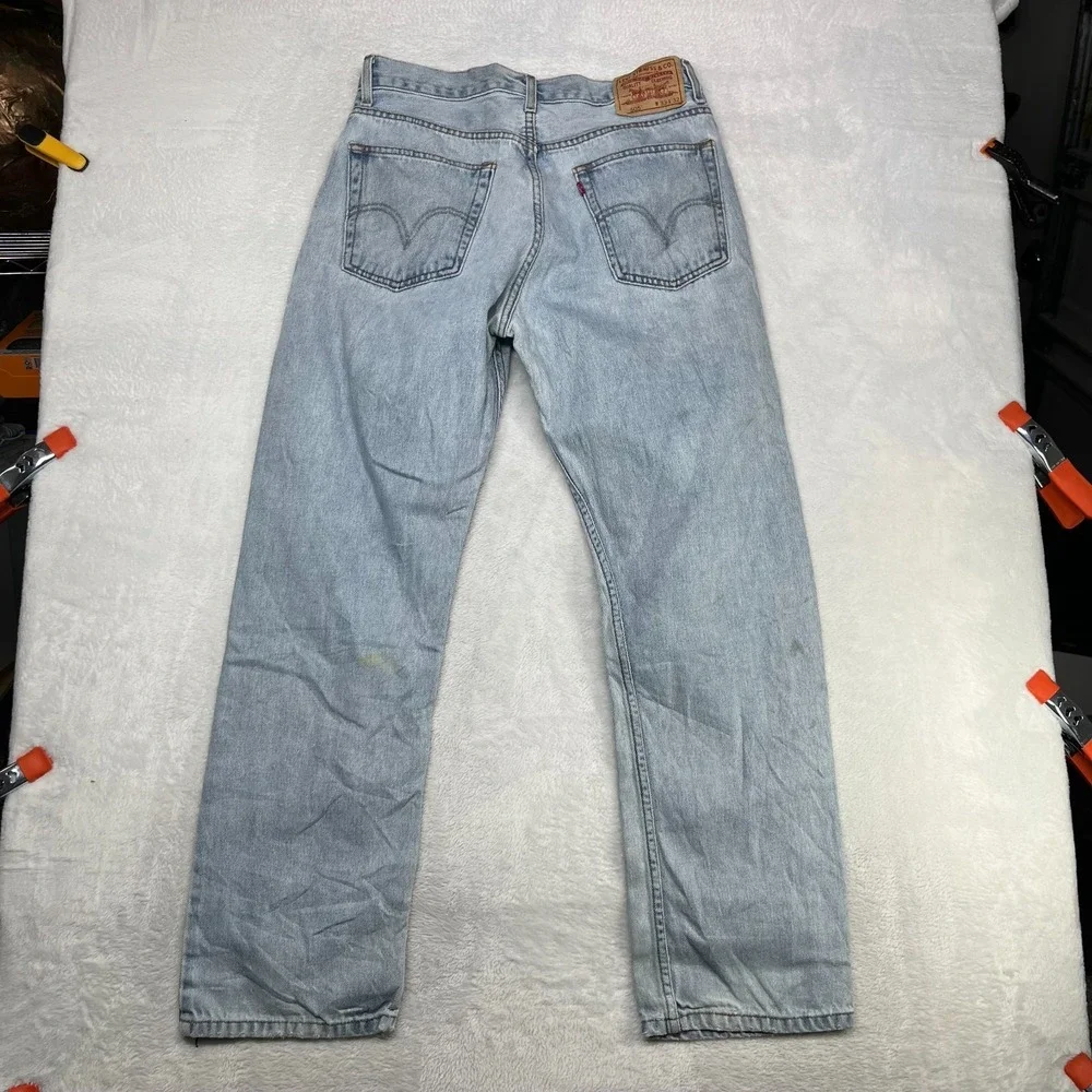 Levi's 505 Straight‎ Leg Jeans Men's Blue Denim Cotton Pockets Zip Fly - 31X30.5
